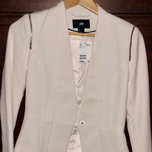 White H&M suit jacket with accent detail Sz 4
